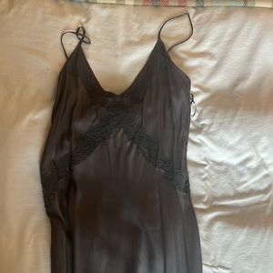 Zara gray midi slip dress NWT